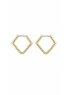 Dört Kenar Gold Halka Model Kadın Küpe