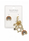 Gökkuşağı Charmlı Gold Küpe