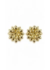Gold Metal Çiçek Küpe