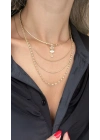 Göz Figür Gold Choker Kolye