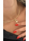 Göz Figür Gold Choker Kolye
