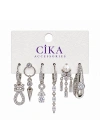Gümüş 6lı Set Küpe