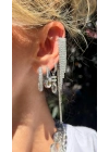 Gümüş Su Yolu Sallantılı Ear Cuff