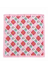 Güneş Ay Desen Pembe Fular 50x50