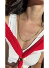 Kalın Gold Uzun Hasır Örme Kolye(58cm)