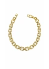 Kalın Kare Geçmeli Gold Kadın Bileklik(18cm-uzatma dahil 19cm)