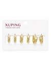 Kalp-Çiçek Motif 6lı Halka Set Küpe
