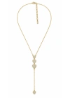 Kalp Figür Y Model Gold Dekolte Kolye(44cm-uzatma dahil 49 cm)