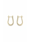 Klipsli İnce Taşlı Gold Kadın Küpe