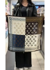 Lacivert-Krem Fular 70x70