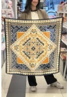 Lacivert Renkli Desen Fular(90x90)