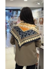 Lacivert Renkli Desen Fular(90x90)