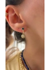 Lacivert Swarovski Taşlı Küpe