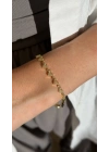 Minimal Kalp Figür Gold Bileklik(18cm-uzatma dahil 22cm)