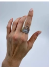 Özel Seri Üçgen Taş Detay Ayarlanabilir Yüzük