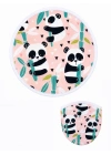 Panda Desen Katlanabilir Yuvarlak Yelpaze