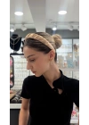 Parlak Kumaş Rose Gold Renk Taç
