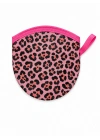 Pembe Leopar Desen Katlanabilir Yelpaze