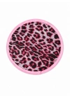 Pembe Leopar Desen Yelpaze