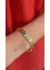 Petek Model Gold Kadın Bileklik(18cm-uzatma dahil 19 cm)