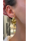 Pullu Sallantılı Gold Küpe