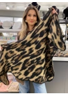 Leopar Desen Üçgen Şal