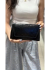Siyah Zincir Askılı Kadın Clutch & Portföy Çanta