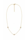 Taş İşleme Top Detay İnce Gold Kadın Kolye (45cm)