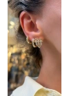 Tasarım Gold Üçlü Set Küpe