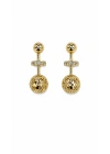 Top Detay Çivili Gold Küpe