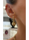 Top Detay Gold Küpe
