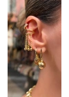 Top Detay Gold Küpe