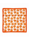 Turuncu Çiçek Desen Fular 50x50