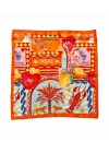 Turuncu Yaz Desen Amore Fular 50x50