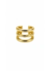Üç Sıra Gold Metal Kıkırdak Küpe-Earcuff