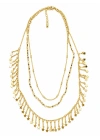 Üç Sıra Yıldız Pul Sallantılı Kolye(40-45-50cm)