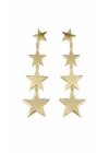 Üçlü Yıldız Figür Gold Küpe