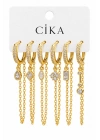Zincir Sallantılı 6lı Set Küpe