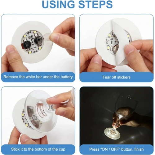 Işıklı Yapışkanlı Bardak Altı Aparatı Ledli 3 Modlu