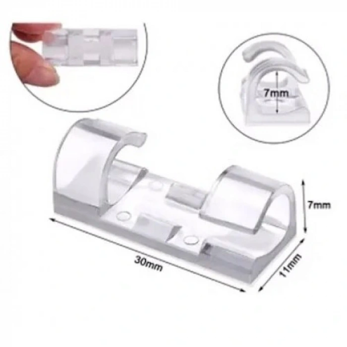 20li Şeffaf Kablo Sabitleyici