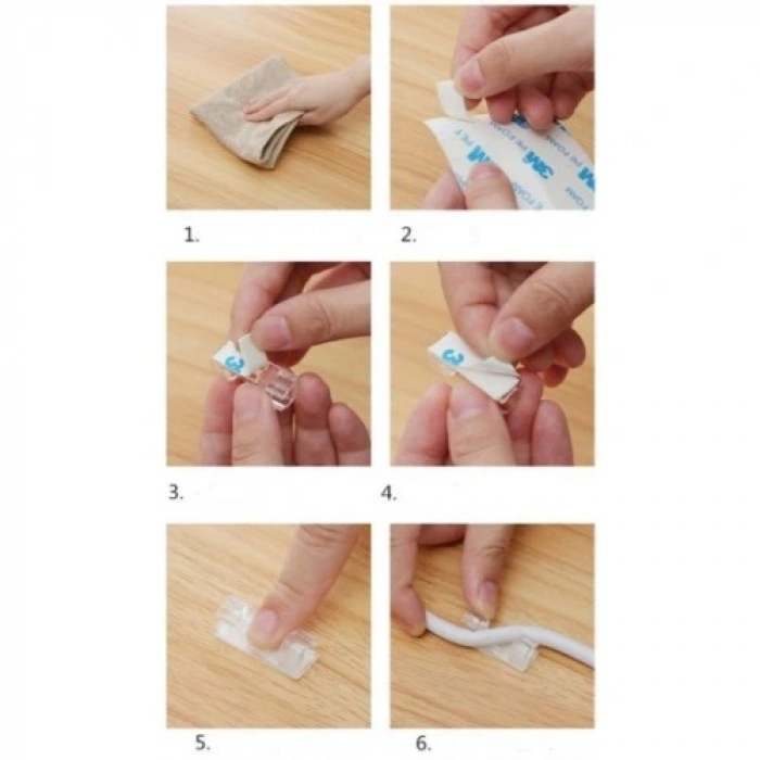 20li Şeffaf Kablo Sabitleyici