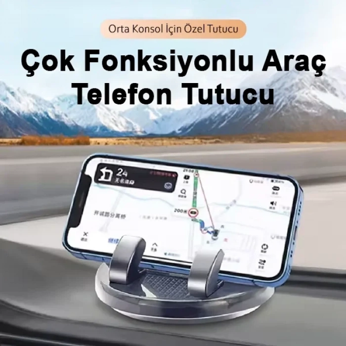 360° Dönebilen Yapışkanlı Numaratörlü Araç Telefon Tutucu