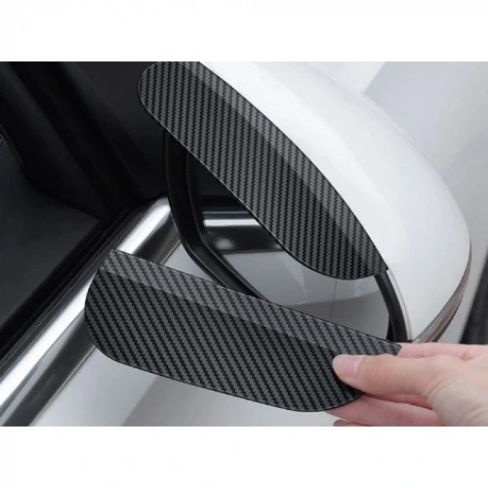 Karbon Desenli Araba Ayna Yağmur Koruma