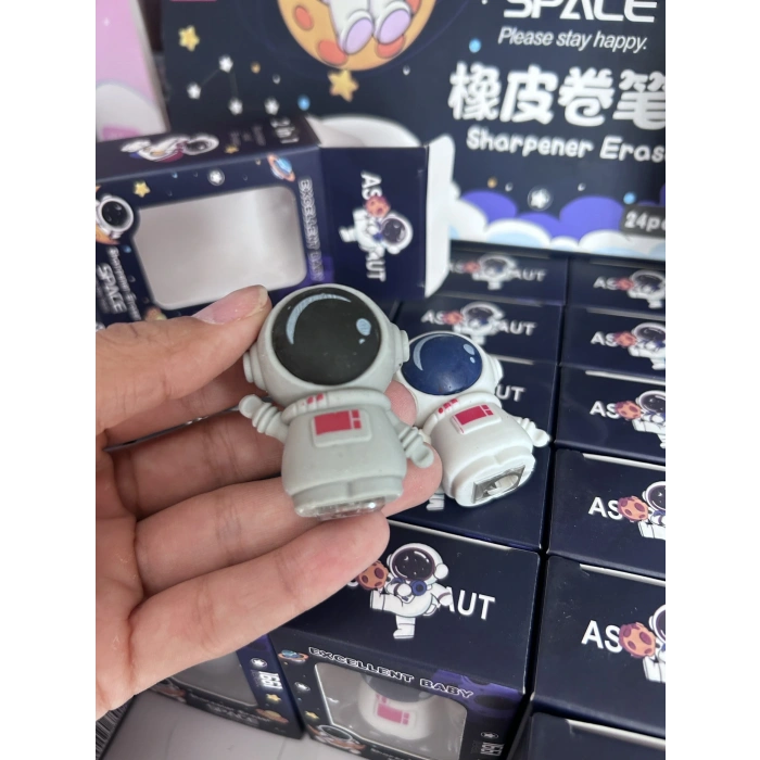 Astronot Figürlü 2 in 1 Kalemtıraş Silgi Seti