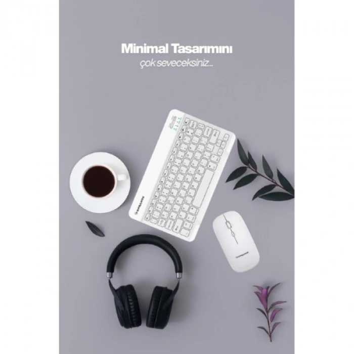Beyaz Kablosuz Klavye Ve Mouse Seti