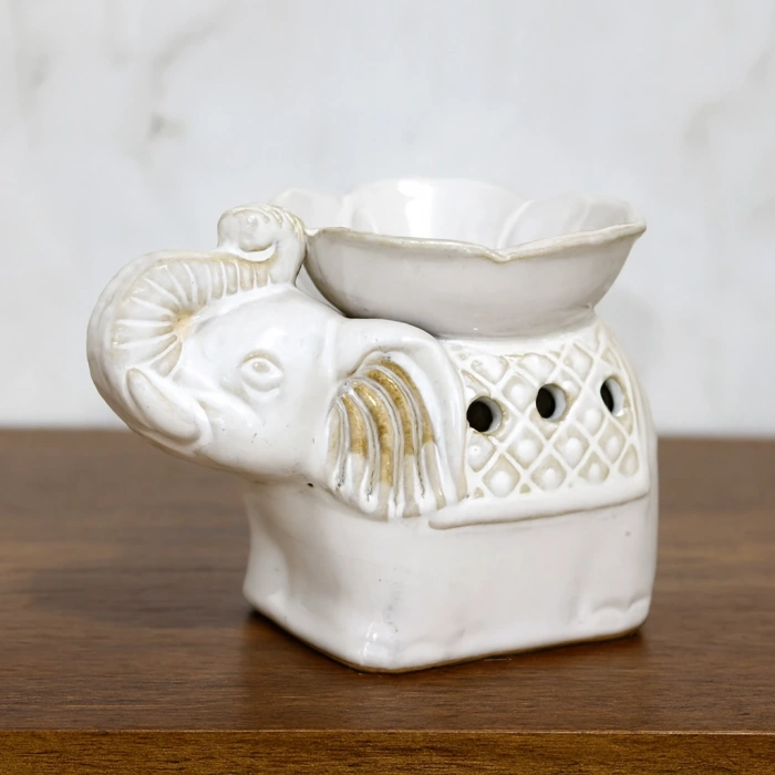 Beyaz Seramik Filli Buhurdanlık