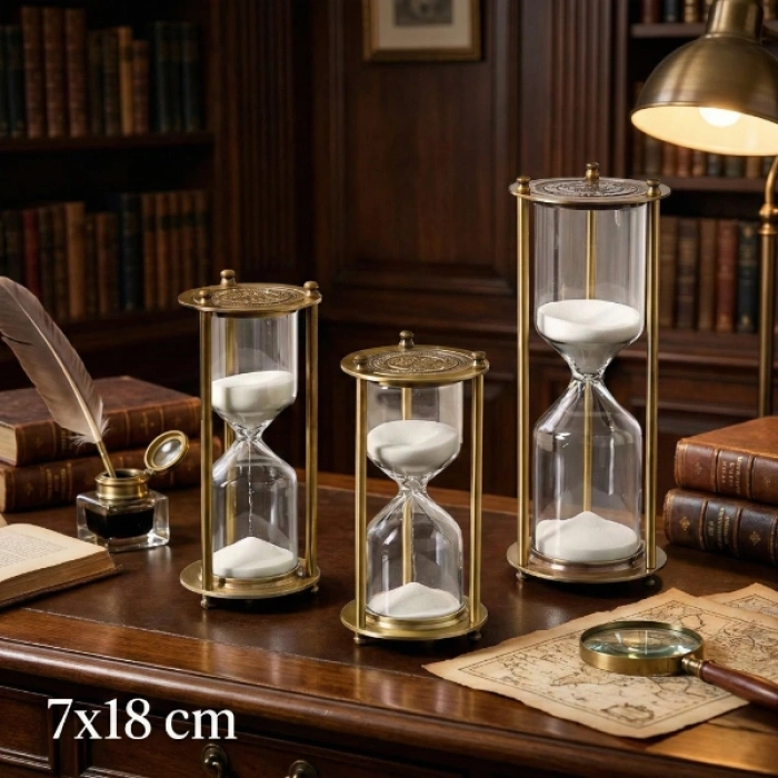 Dekoratif Cam Kum Saati 7x18 cm