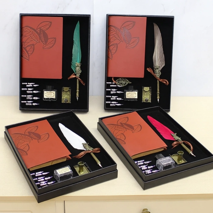 Deri Defterli Divit Hokka Seti Model 1