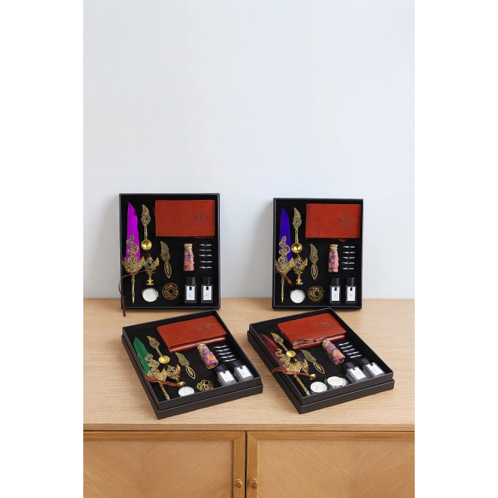 Deri Defterli Divit Hokka Ve Mühür Seti Model 2