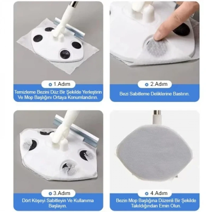 Islak Mendil Uyumlu Pratik Çek Çekli Mop